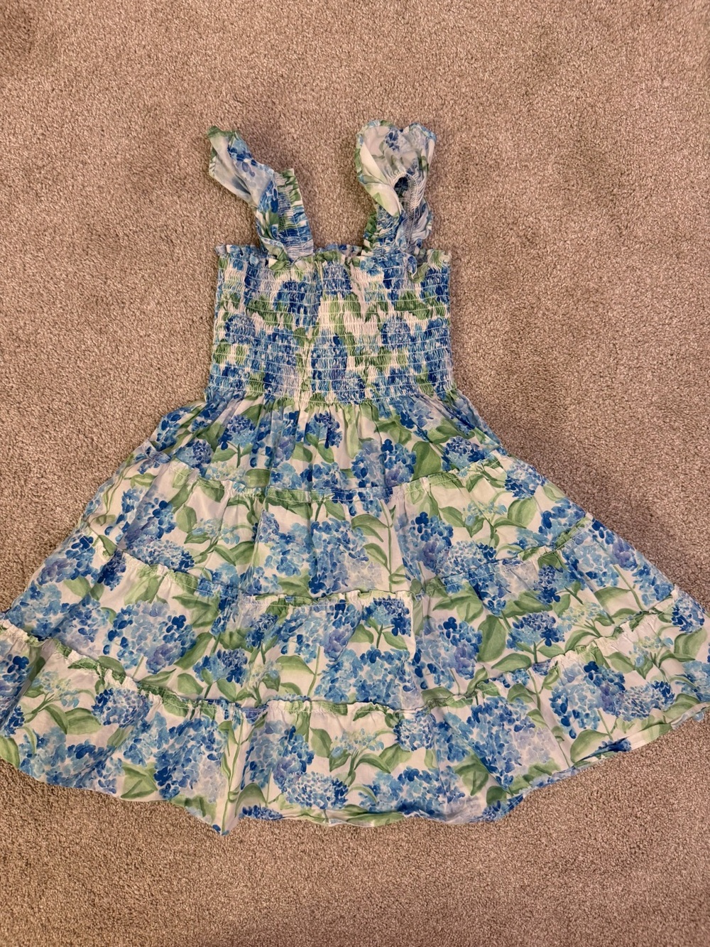 Hill House Blue & Green Floral Tiered Sundress